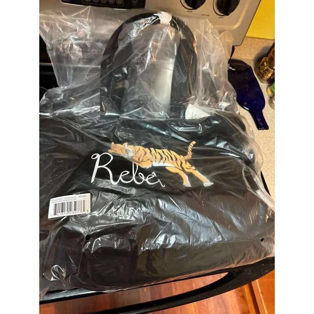 WILDFOX Black Tiger REBEL Large Zipper Tote Biker Travel New with Tag MSRP $98